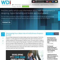 Developing Your Ideas Into A Profit-Driven Projects By WDI