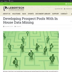 Developing Prospect Pools With In House Data Mining