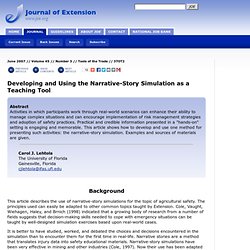 Developing and Using the Narrative-Story Simulation as a Teaching Tool
