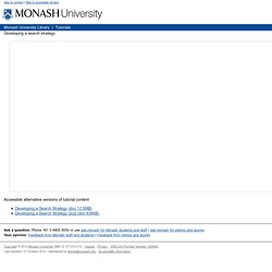 Developing a search strategy - Monash University Library