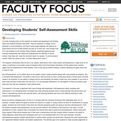 Developing Students’ Self-Assessment Skills