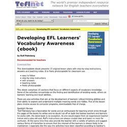 Developing EFL Learners' Vocabulary Awareness