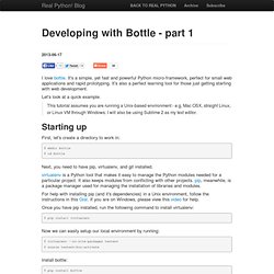 Developing with Bottle - part 1