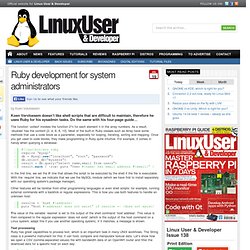 Ruby development for system administrators
