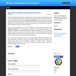 Open Source Software Development Australia - Website Application Development