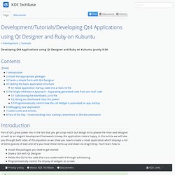 Development/Tutorials/Developing Qt4 Applications using Qt Designer and Ruby on Kubuntu