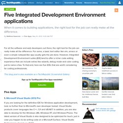 Five Integrated Development Environment applications