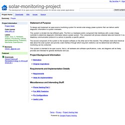 solar-monitoring-project - The development of an open-source monitoring system for remote solar power applications