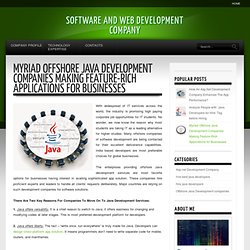 Myriad Offshore Java Development Companies Making Feature-Rich Applications for Businesses