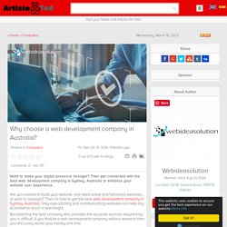 Why choose a web development company in Australia? Article - ArticleTed - News and Articles