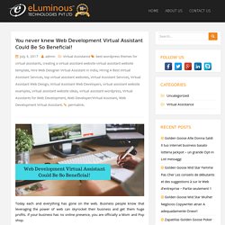 You never knew Web Development Virtual Assistant Could Be So Beneficial! – Eluminous VA Blog