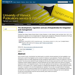 The development, regulation and use of biopesticides for integrated pest management