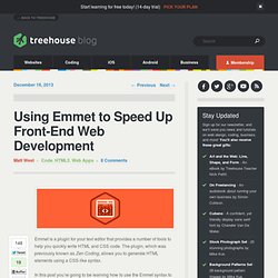 Using Emmet to Speed Up Front-End Web Development