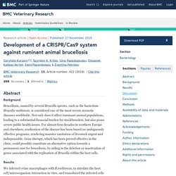 BMC VETERINARY RESEARCH 27/11/19 Development of a CRISPR/Cas9 system against ruminant animal brucellosis