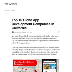 Clone App Development Companies In California