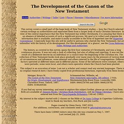 The Development of the Canon of the New Testament - Home