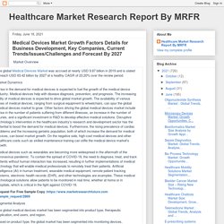 Medical Devices Market Growth Factors Details for Business Development, Key Companies, Current Trends/Issues/Challenges and Forecast By 2027