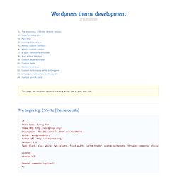 Wordpress Theme Development Cheatsheet » Codeclown