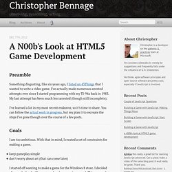 a n00b's look at HTML5 game development - Christopher Bennage