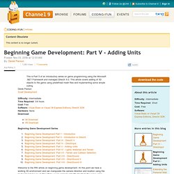 Beginning Game Development: Part V - Adding Units