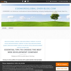 Essential Tips to Choose the Best Web Development Company - codwordglobal.over-blog.com
