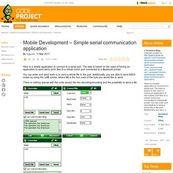 Mobile Development – Simple serial communication application