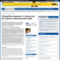 Clinical Development: A framework for effective communication skills