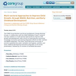 Multi-sectoral Approaches to Improve Child Growth, through WASH, Nutrition, and Early Childhood Development