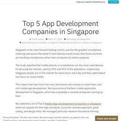 Top 5 App Development Companies in Singapore