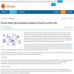 The best Mobile app development companies in Kuwait to partner with