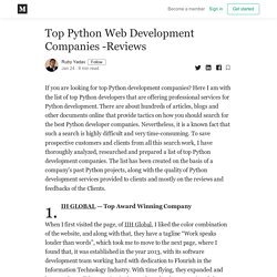 Top Python Web Development Companies -Reviews - Ruby Yadav - Medium