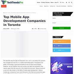 Top Mobile App Development Companies in Toronto