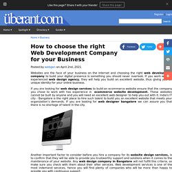 How to choose the right Web Development Company for your Business