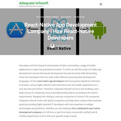 Hire React-Native Developers - Adequate Infosoft