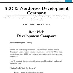 Best Web Development Company – SEO & WordPress Development Company