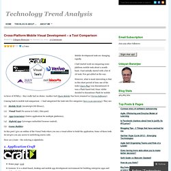 Cross-Platform Mobile Visual Development – a Tool Comparison « Technology Trend Analysis