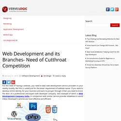 Web Development and its Branches- Need of Cutthroat Competition