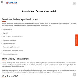 Joliet - ANDROID App DEVELOPMENT Services | Custom Android App Design, Re-Design & Development Company - LOTUS DIGITAL CONSULTANTS Inc.