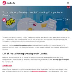 Top 10 Hadoop Development & Consulting Companies in Canada
