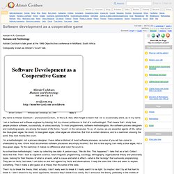 Software development as a cooperative game - AC