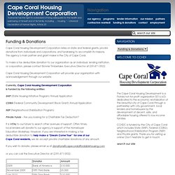 Funding & Donations » Cape Coral Housing Development Corporation