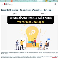 Must Ask These Question to WordPress Web Development Company India - CSSChopper