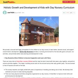 Holistic Growth and Development of Kids with Day Nursery Curriculum