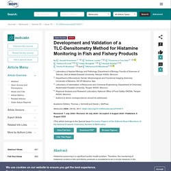 MOLECULES 08/08/20 Development and Validation of a TLC-Densitometry Method for Histamine Monitoring in Fish and Fishery Products