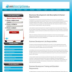 Business Development Job Description, Salary, and Training Information