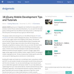 18 jQuery Mobile Development Tips and Tutorials