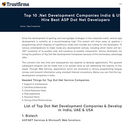 Top .Net Development Companies in India & USA