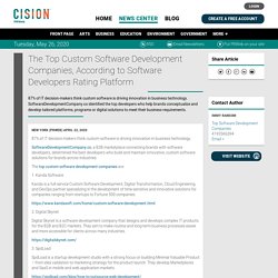 The Top Custom Software Development Companies, According to Software Developers Rating Platform