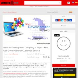 Website Development Company in Jaipur - Hire web Developers for Customize Service Article