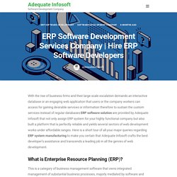 Hire ERP Software Developers - Adequate Infosoft